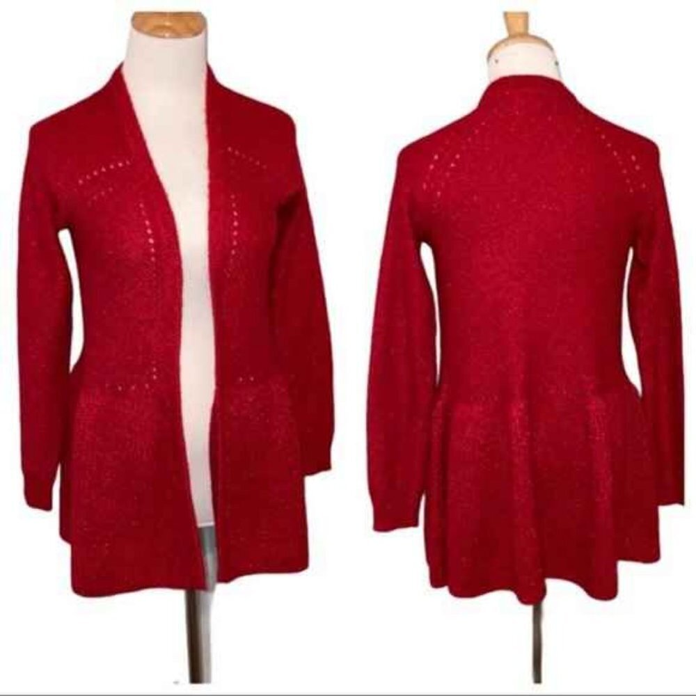 Elle red cardigan